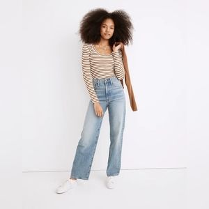 Madwell The Perfect Vintage Wide-Leg Full-Length Jean in Elmont Wash